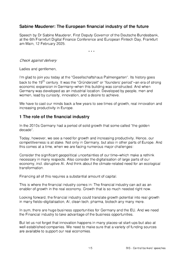 欧洲金融业的未来