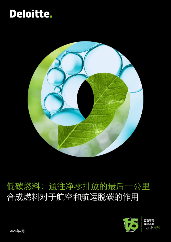 低碳燃料：通往净零排放的最后一公里-合成燃料对于航空和航运脱碳的作用