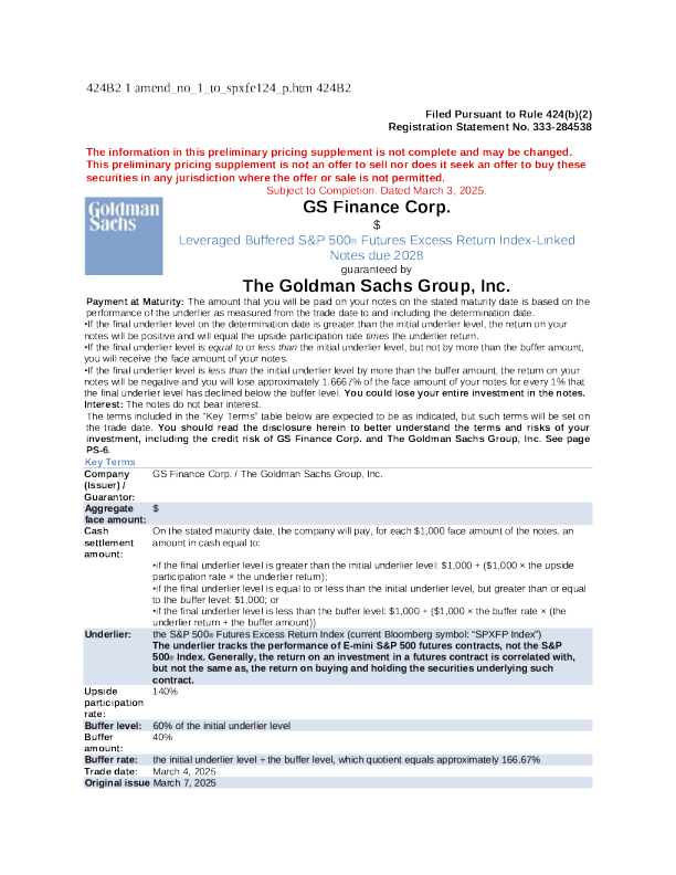 高盛美股招股说明书(2025-03-04版)