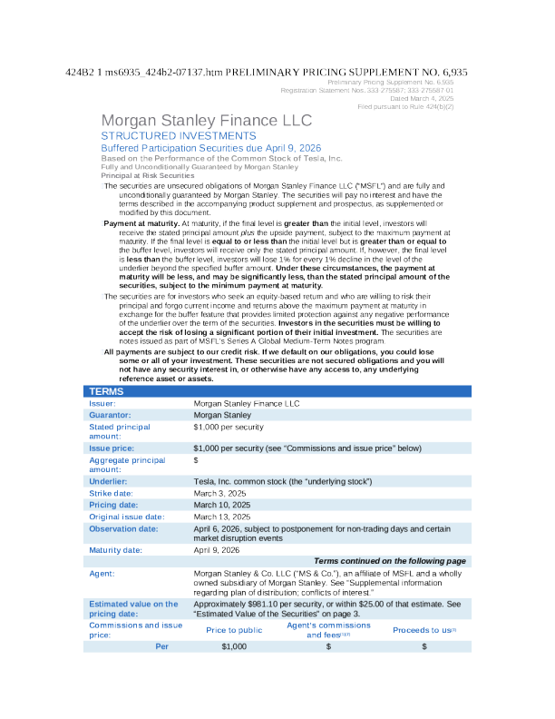 摩根士丹利美股招股说明书(2025-03-05版)