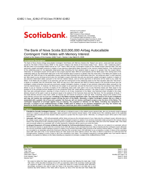 加拿大丰业银行美股招股说明书(2025-03-05版)