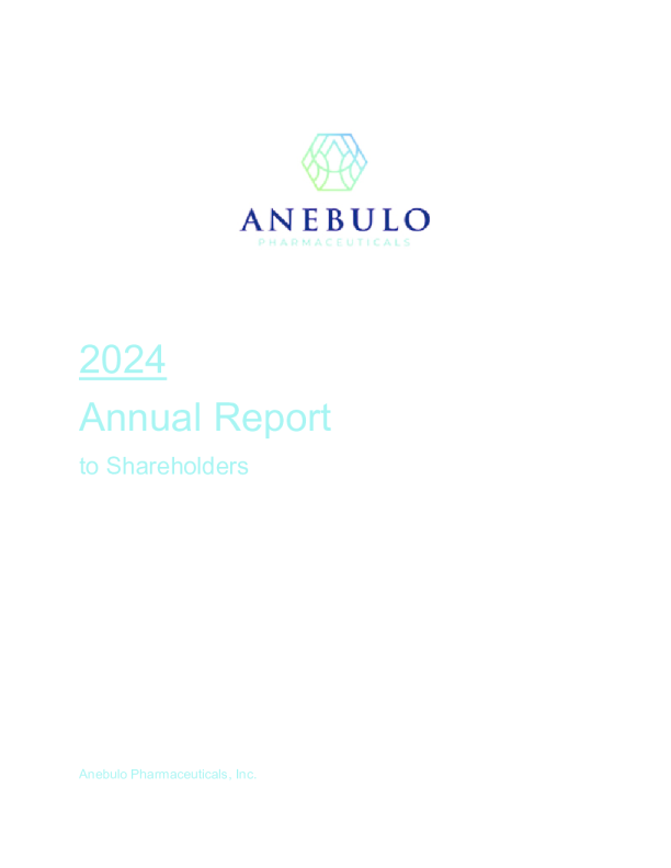 Anebulo Pharmaceuticals Inc 2024年度报告