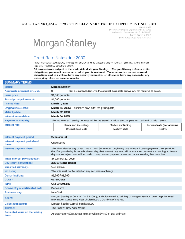 摩根士丹利美股招股说明书(2025-03-06版)