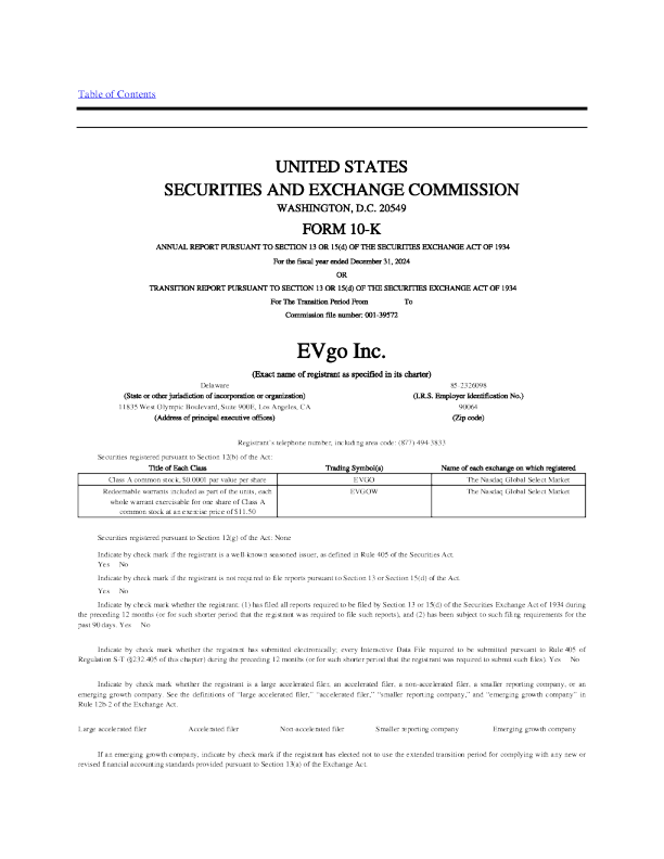 EVgo Inc-A 2024年度报告