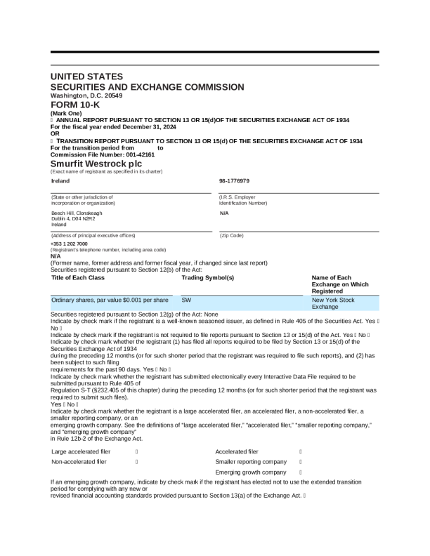 Smurfit WestRock plc 2024年度报告