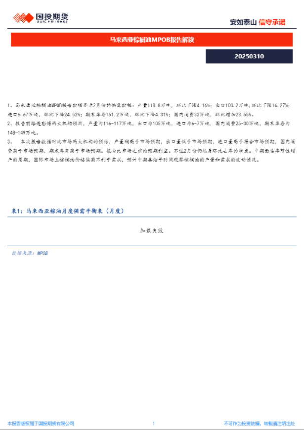 马来西亚棕榈油MPOB报告解读