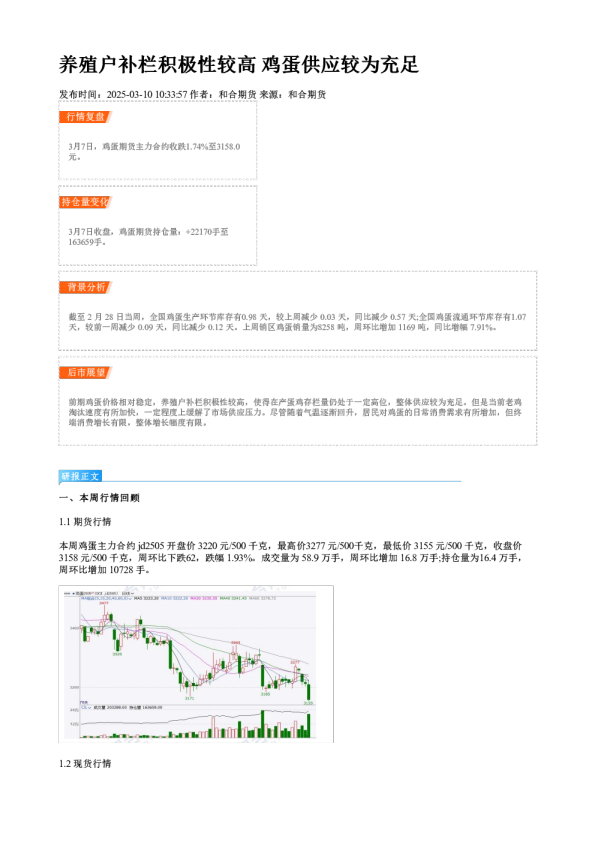 养殖户补栏积极性较高 鸡蛋供应较为充足
