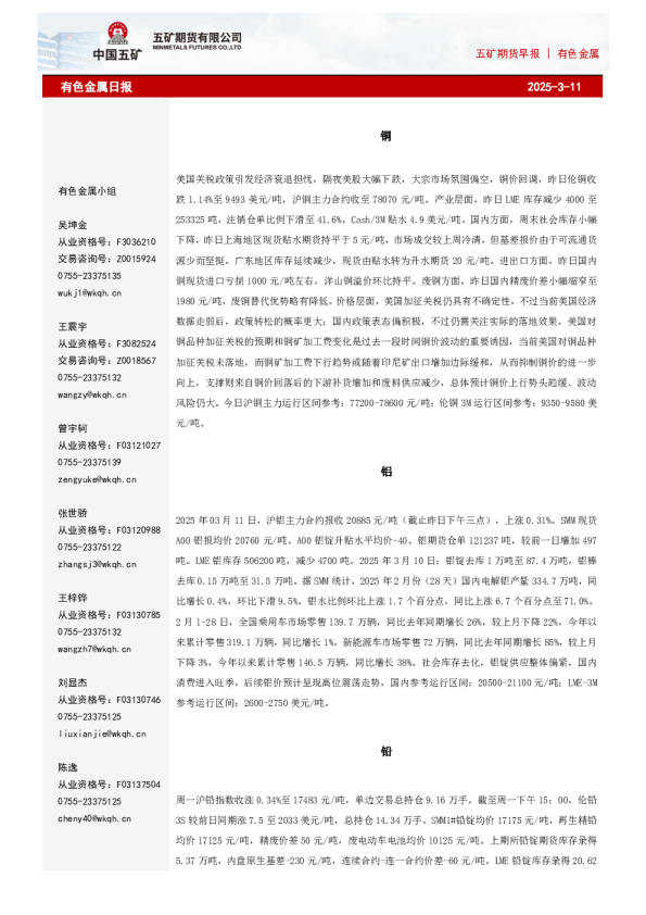 有色金属日报