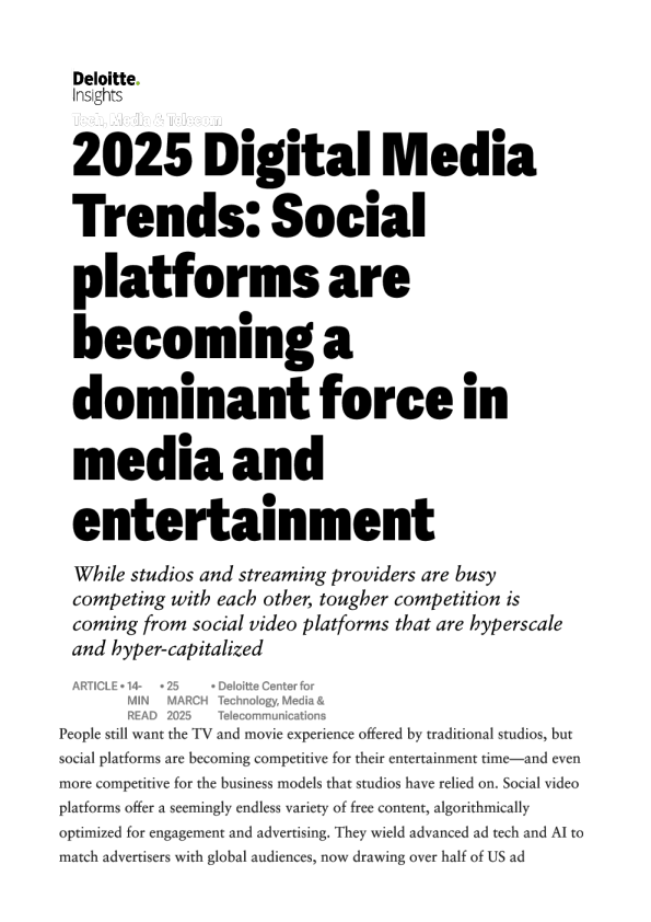 2025数字媒体趋势：社交媒体正成为媒体和娱乐领域的主导力量