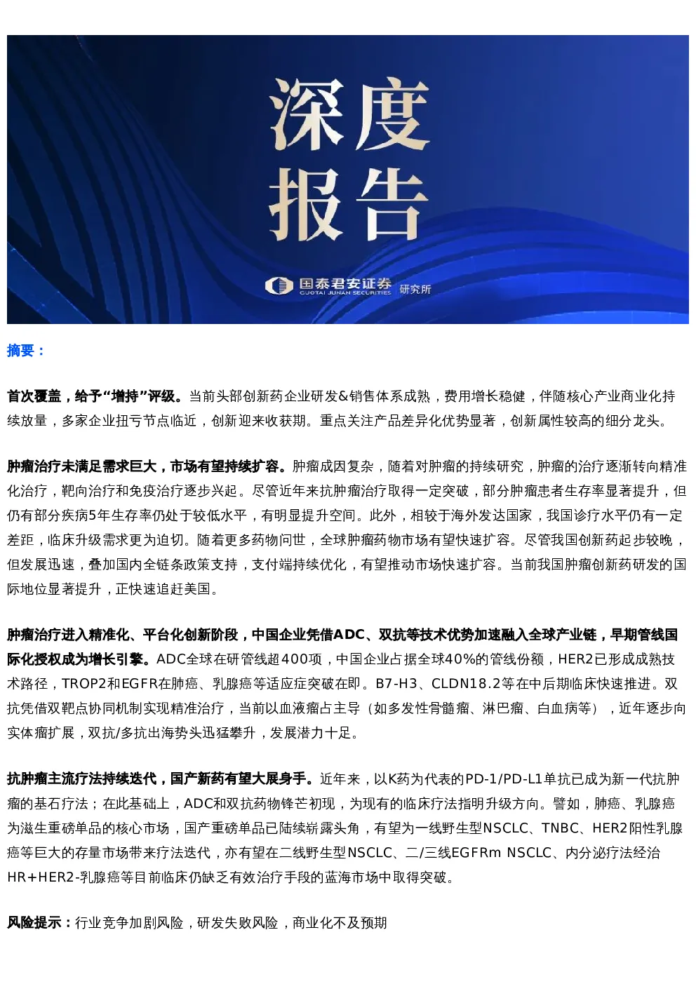 报告封面