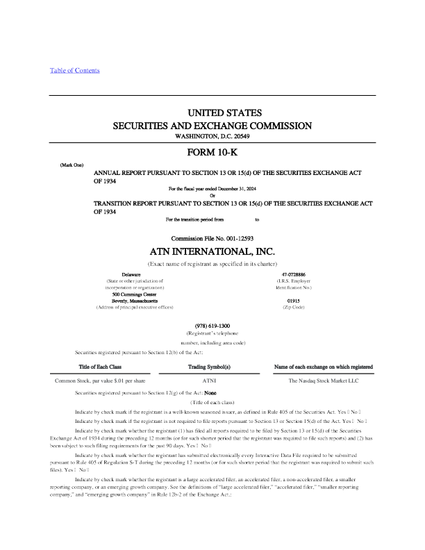 大西洋电讯网络国际 2024年度报告