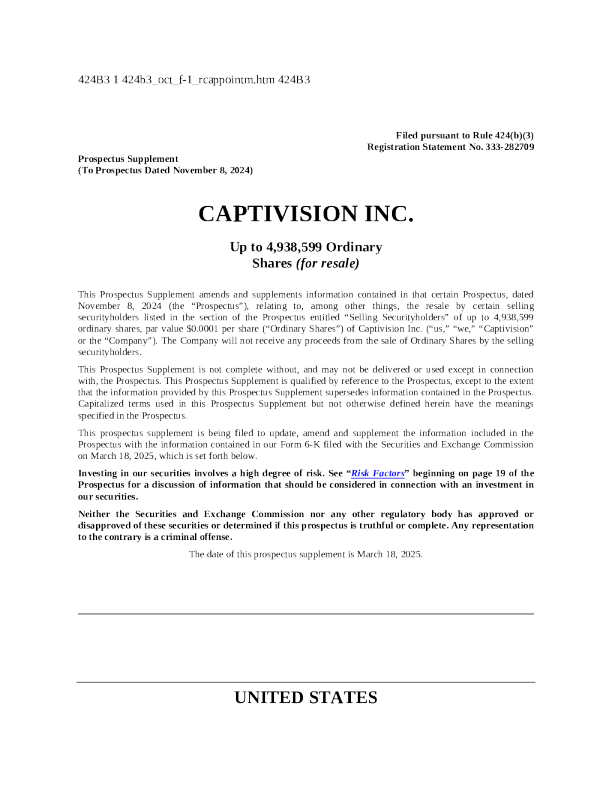 Captivision Inc. 美股招股说明书（2025年3月18日版）