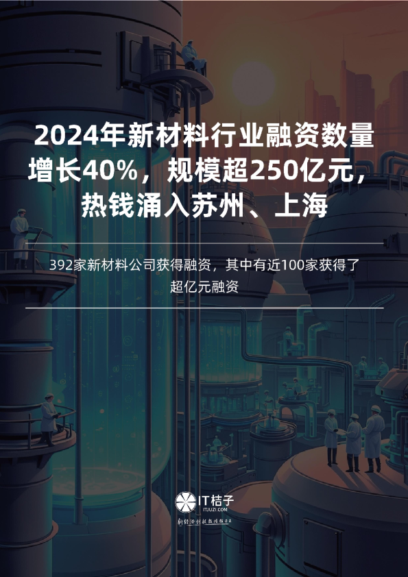 2024年新材料行业融资数量规模超250亿元增长40%，热钱涌入苏州、上海