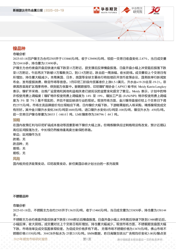 新能源及有色金属日报