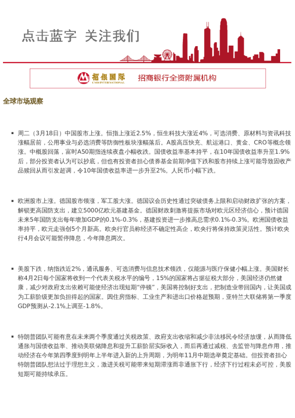 全球市场观察2025.3.19