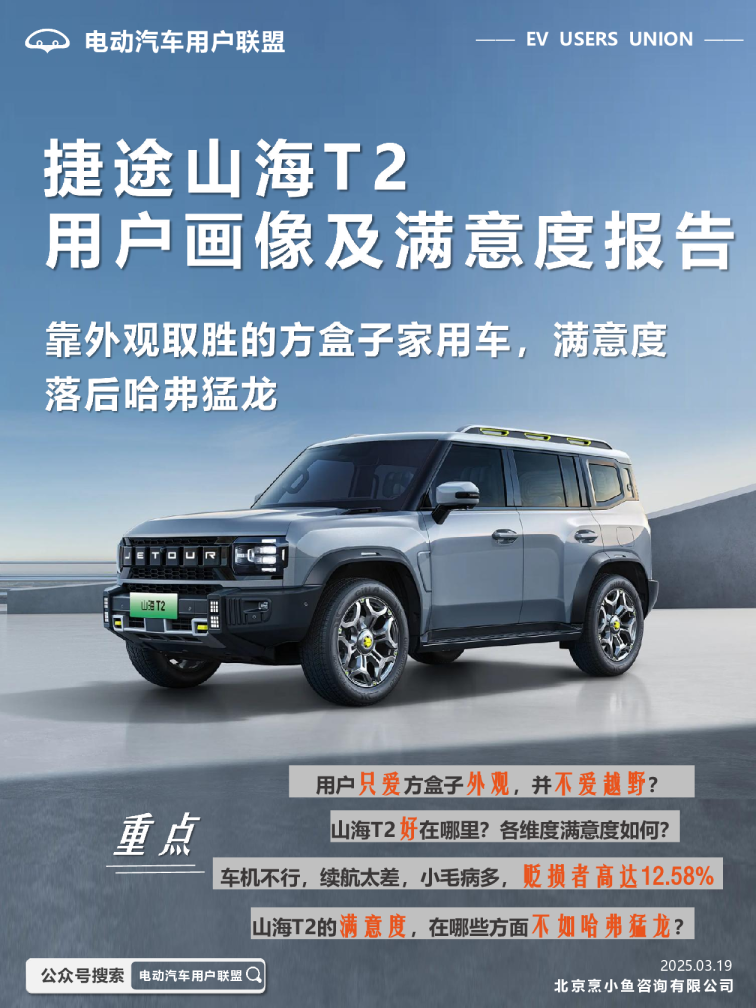 捷途山海T2用户画像及满意度报告