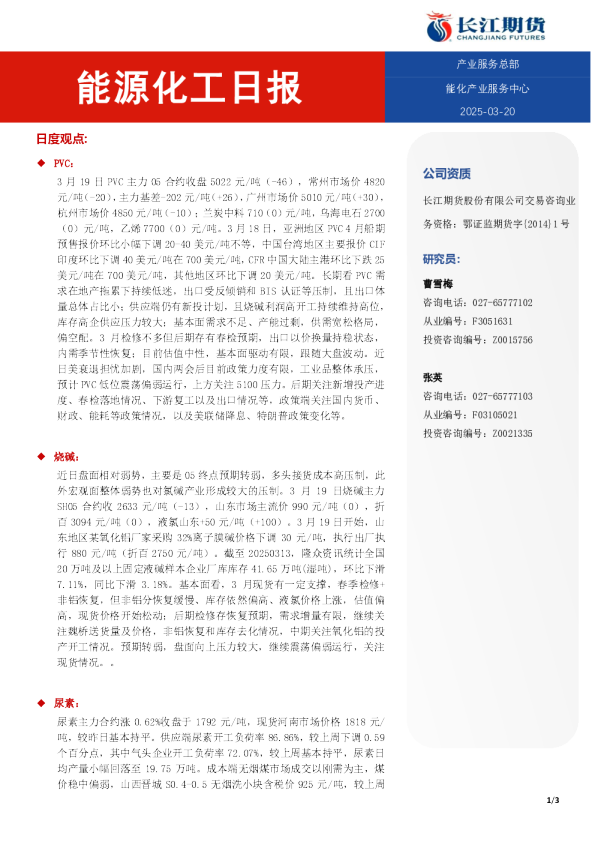 能源化工日报