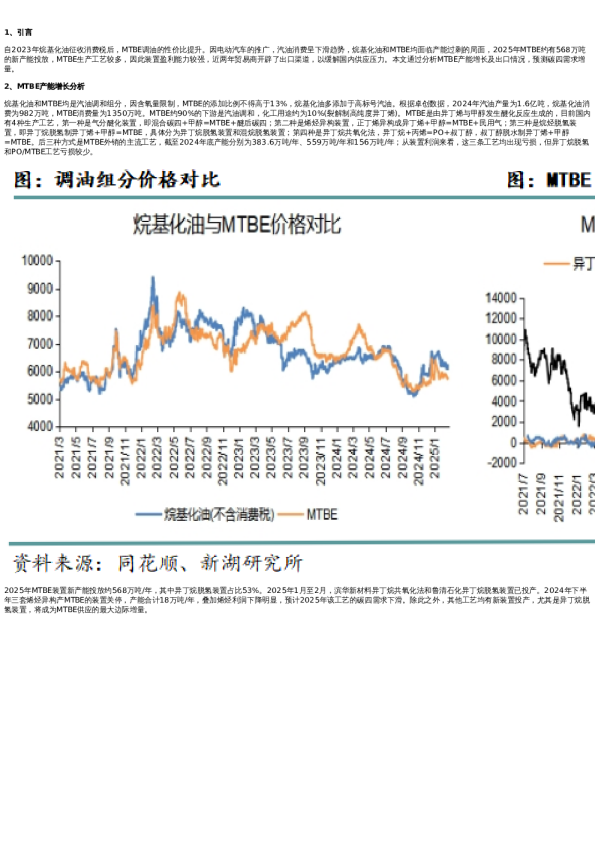 专题 | 新湖化工(LPG)专题报告:MTBE供应增量对碳四需求的驱动分析