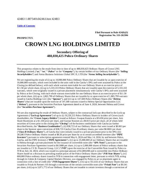 Crown LNG Holdings Ltd美股招股说明书(2025-03-20版)
