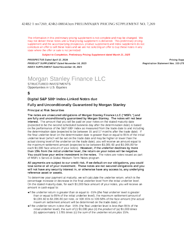 摩根士丹利美股招股说明书(2025-03-21版)