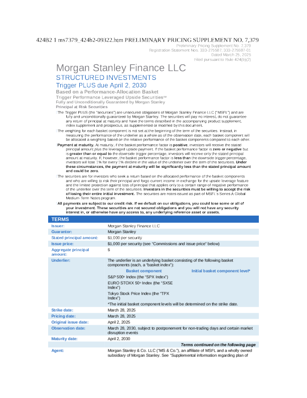 摩根士丹利美股招股说明书(2025-03-25版)