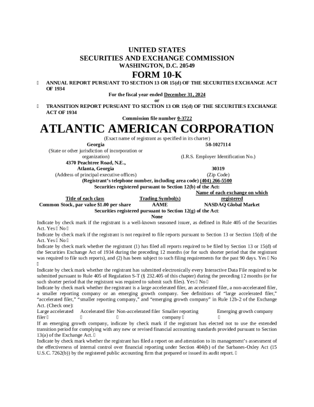 美国大西洋 2024年度报告