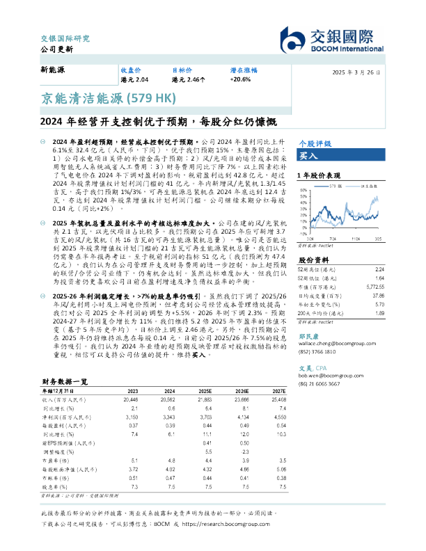 2024年经营开支控制优于预期，每股分红仍慷慨