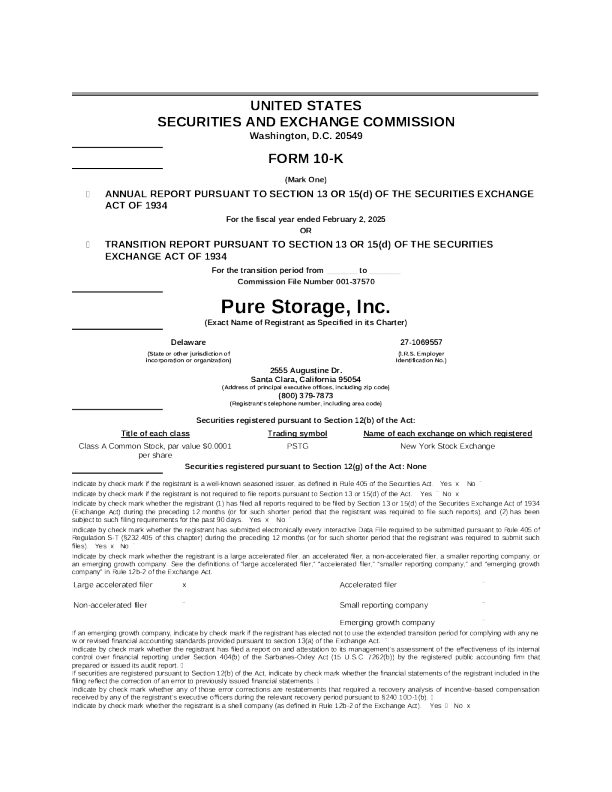 Pure Storage Inc-A 2024年度报告
