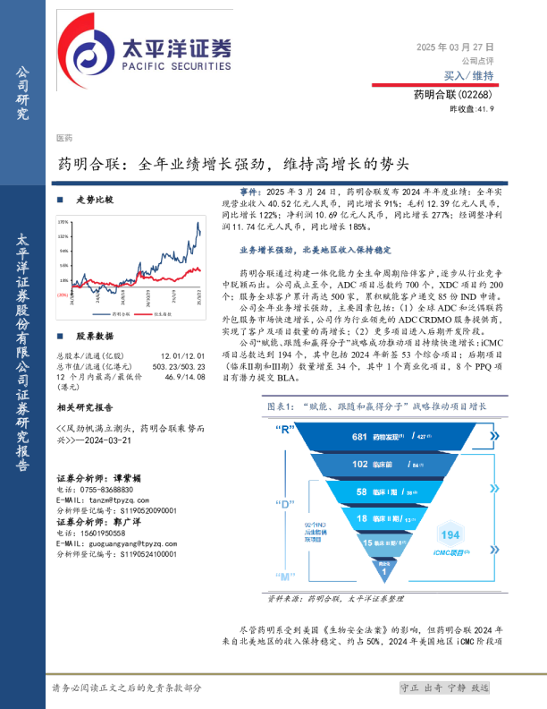 全年业绩增长强劲，维持高增长的势头