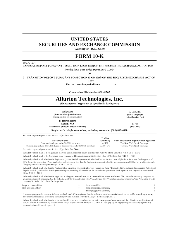 Allurion Technologies Inc 2024年度报告