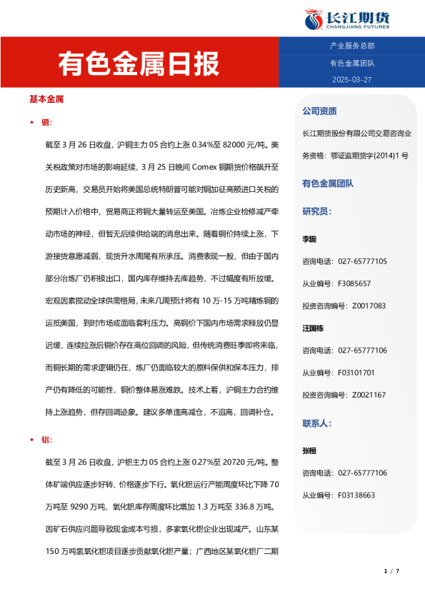 有色金属日报