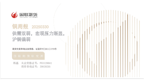 铜周报：供需双弱，宏观压力渐显，沪铜偏弱