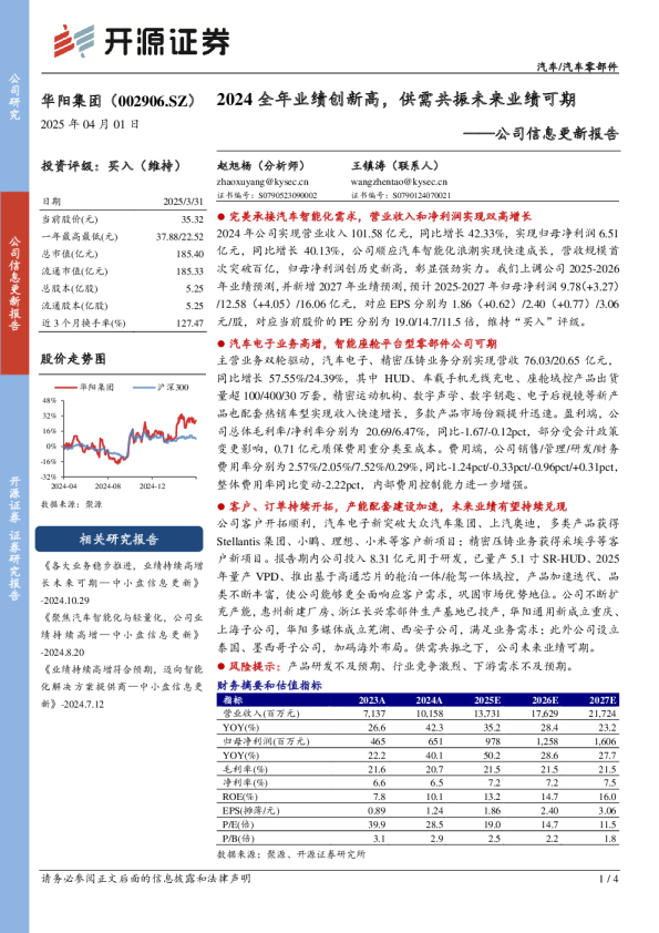 公司信息更新报告：2024全年业绩创新高，供需共振未来业绩可期