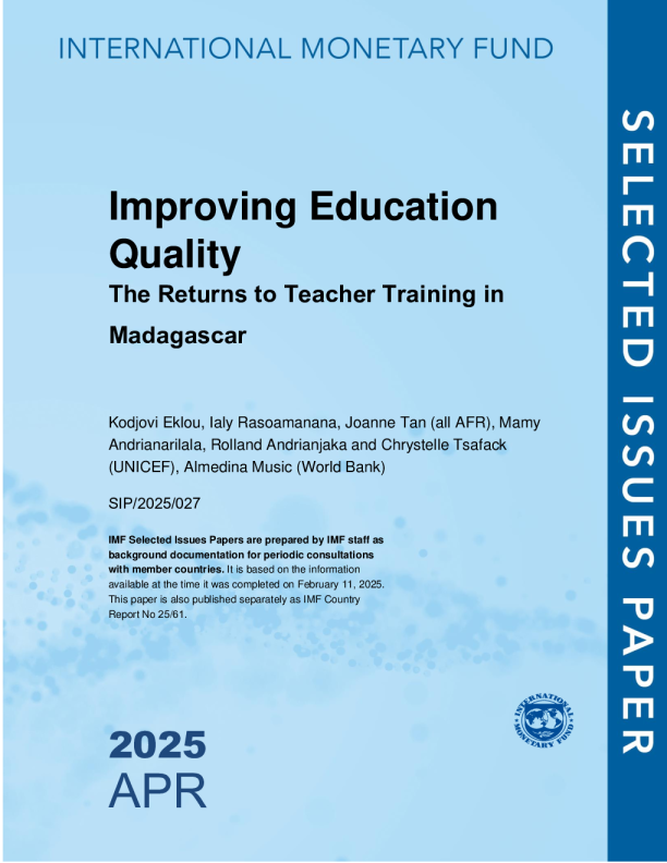 提高教育质量：马达加斯加共和国教师培训的回报