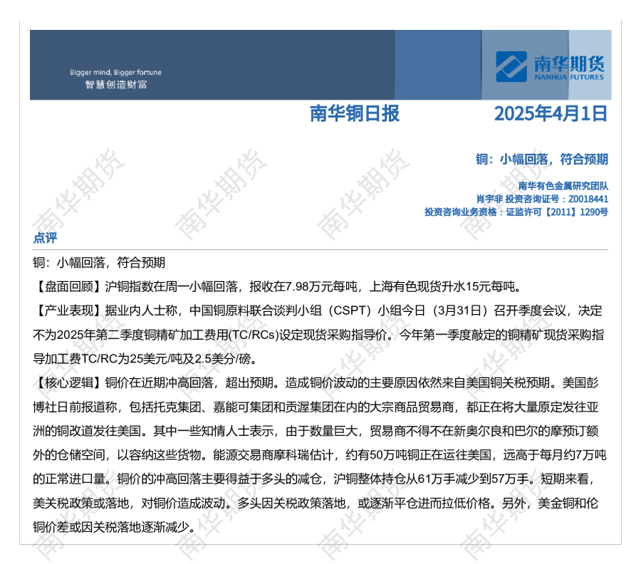 南华铜日报20250401