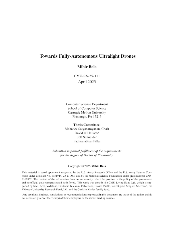 迈向全自主超轻型无人机