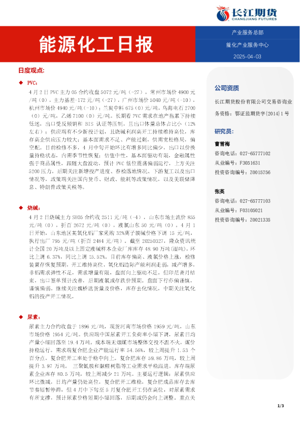 能源化工日报