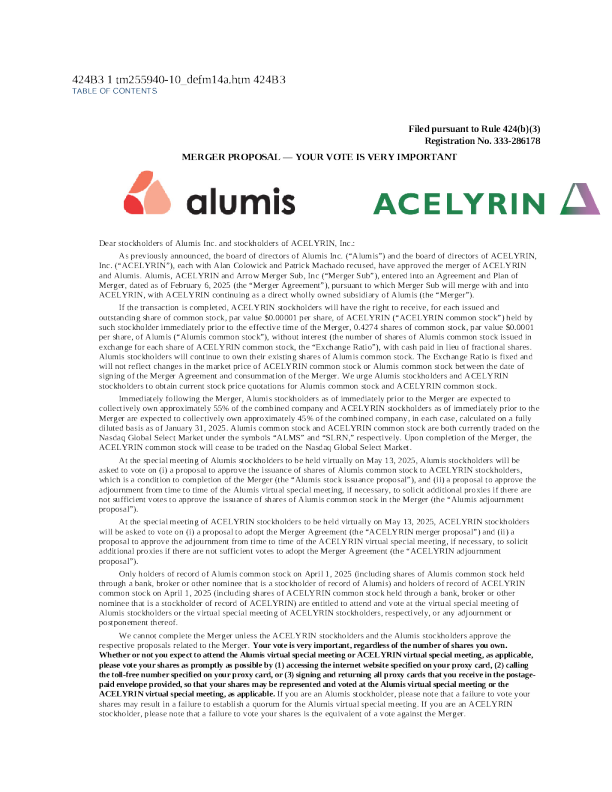 Alumis Inc美股招股说明书(2025-04-04版)