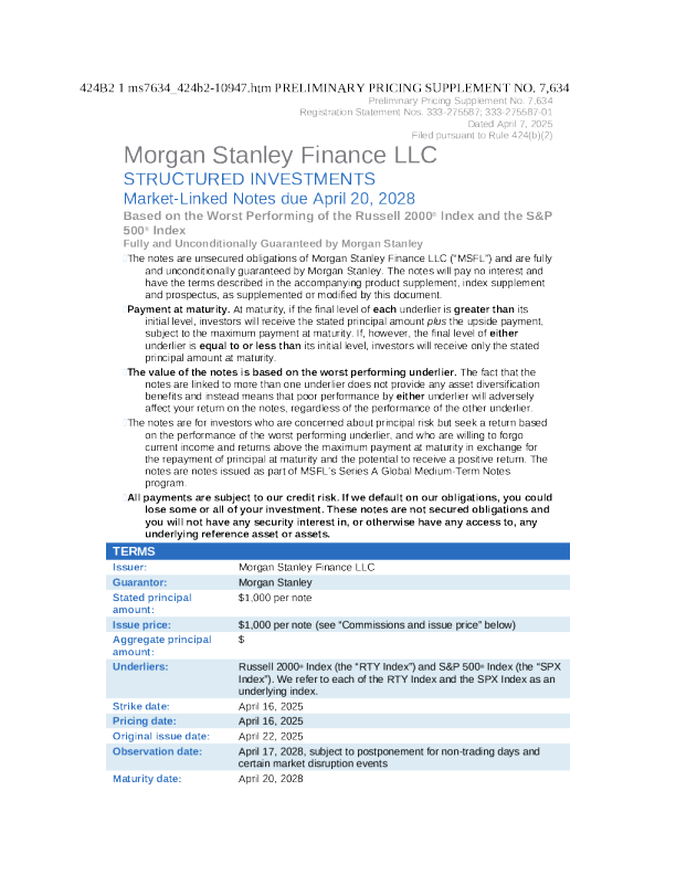 摩根士丹利美股招股说明书(2025-04-07版)