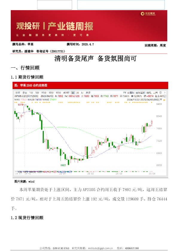 清明备货尾声 备货氛围尚可