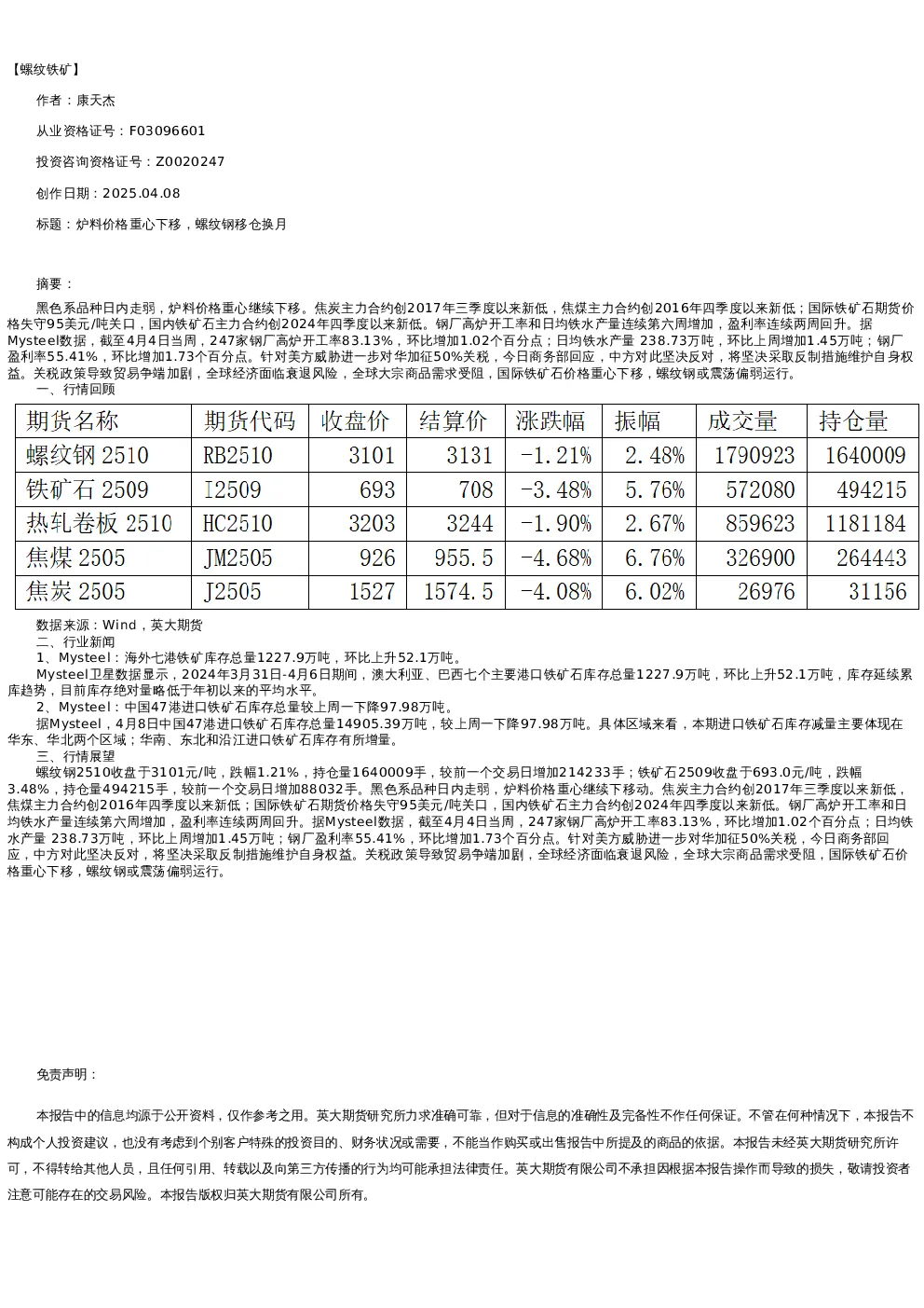 报告封面
