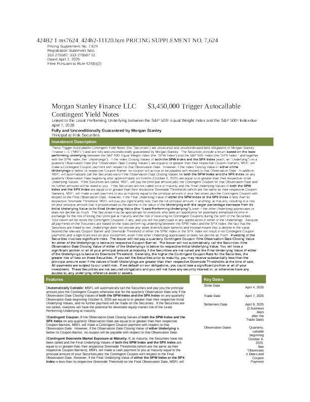 摩根士丹利美股招股说明书(2025-04-09版)