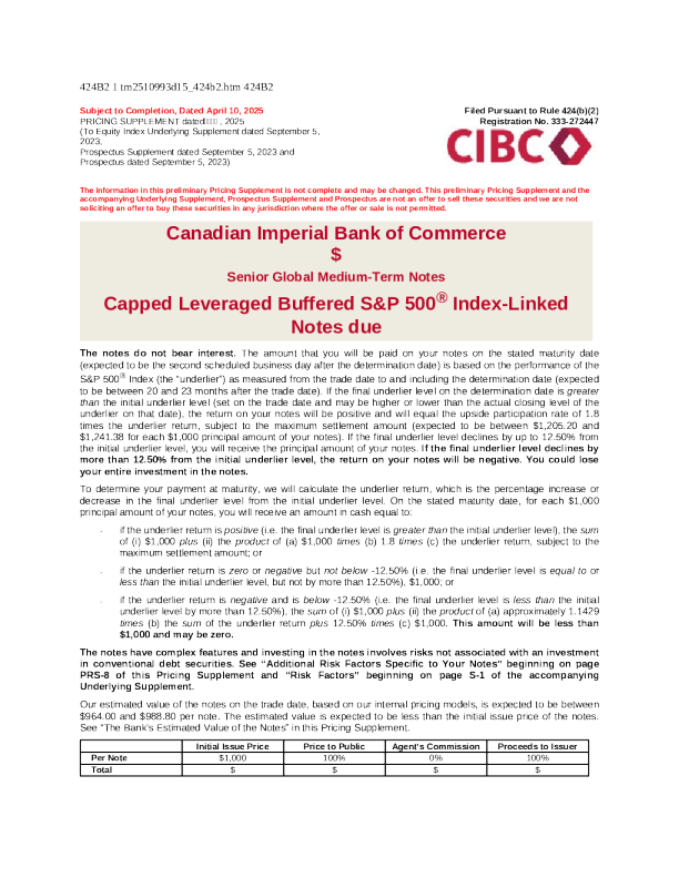 加拿大帝国商业银行美股招股说明书(2025-04-10版)