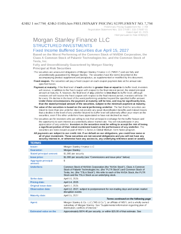 摩根士丹利美股招股说明书(2025-04-10版)