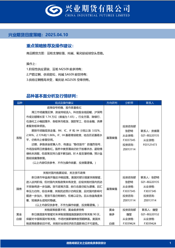 日度策略