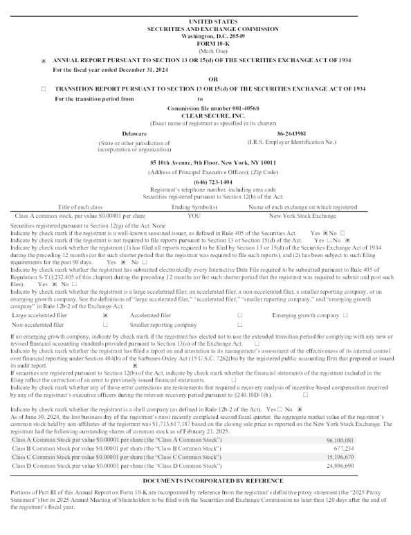 Clear Secure Inc-A 2024年度报告