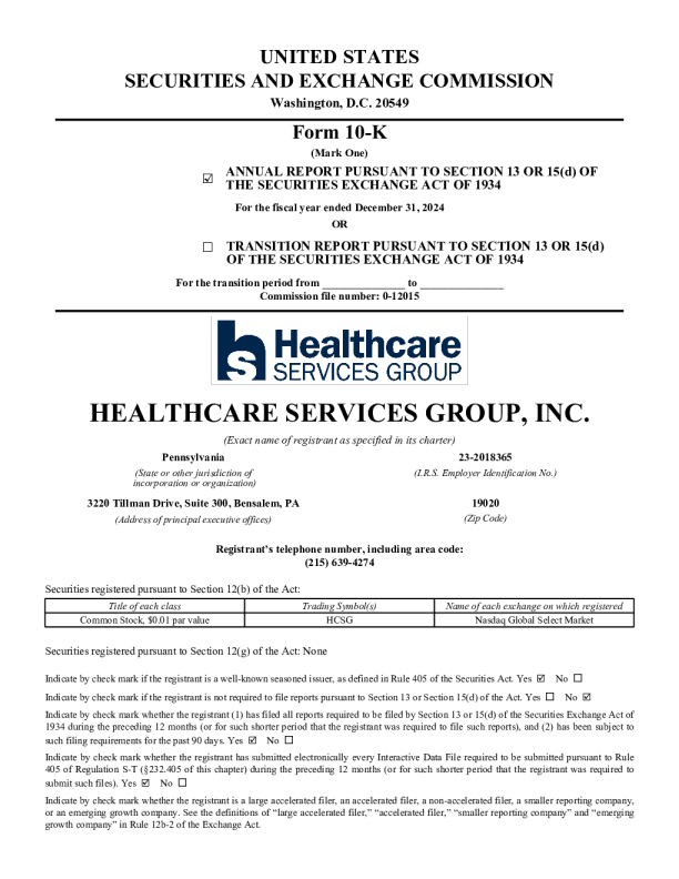 医疗保健服务 2024年度报告