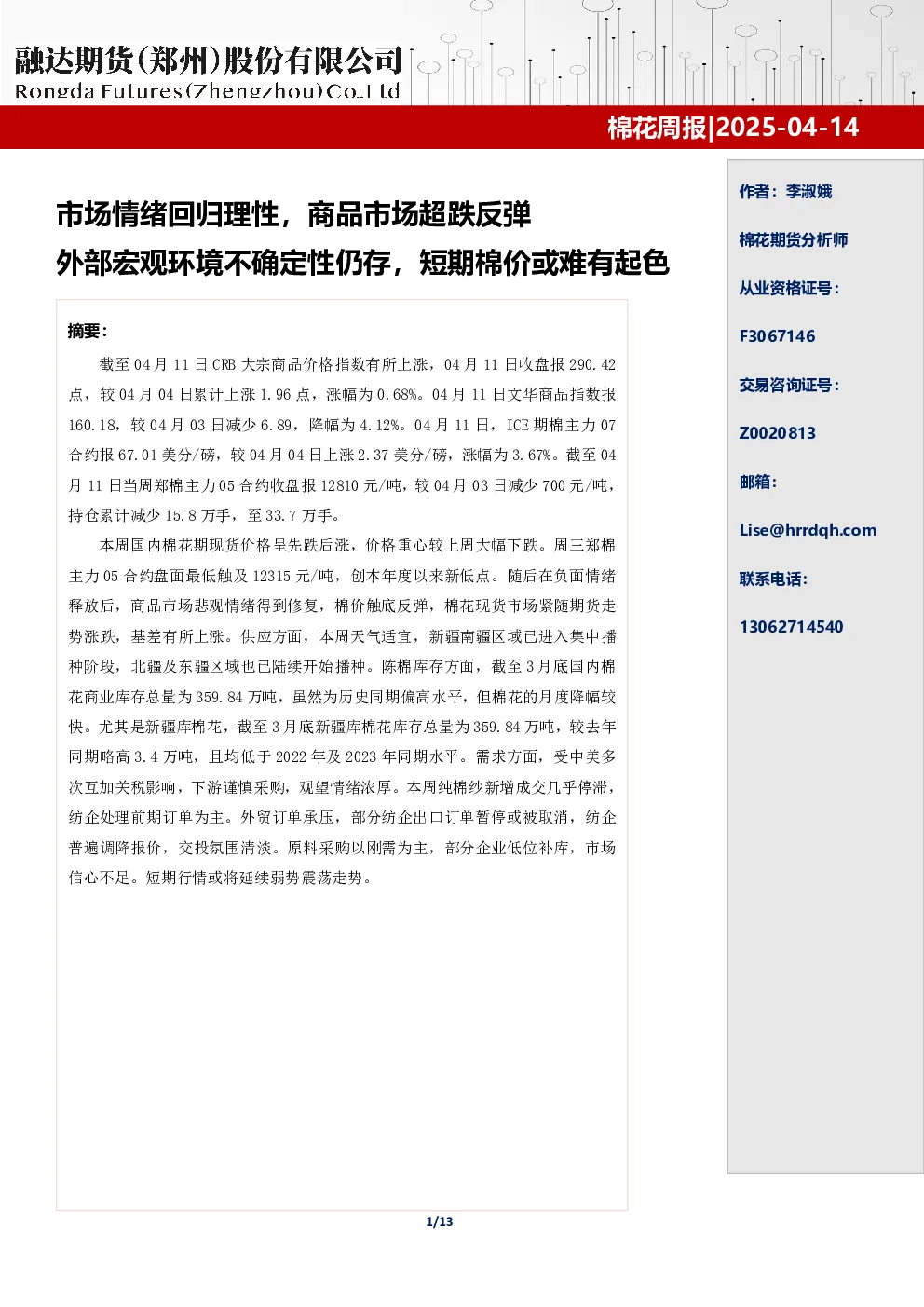 报告封面