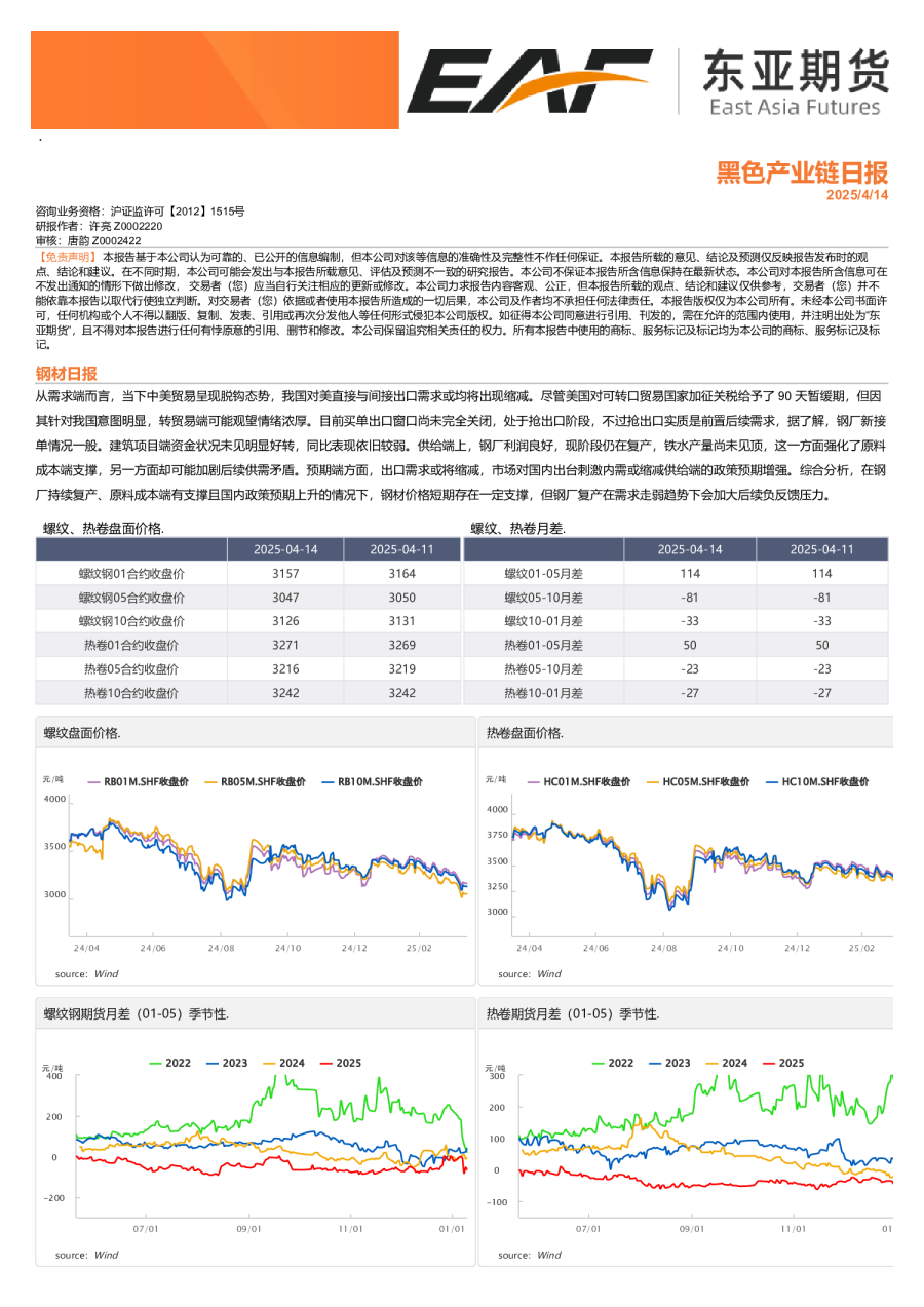黑色产业链日报