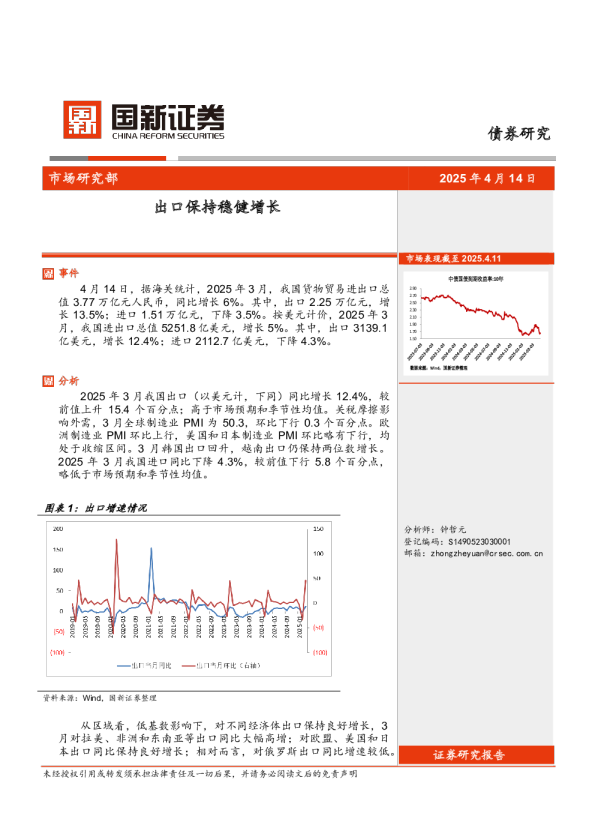 出口保持稳健增长